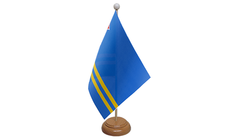 Flagmania Aruba wooden hand flags, 9x6 inch, pack of 12, no bases