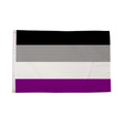 Asexual Pride Flag 5ft x 3ft black grey white and purple striped design