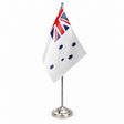 Australia Navy Ensign satin table flag 9 x 6 inches with telescopic chrome pole and round base