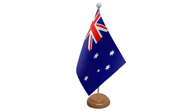 Flagmania Australia wooden hand flags, 9x6 inch, pack of 12, no bases