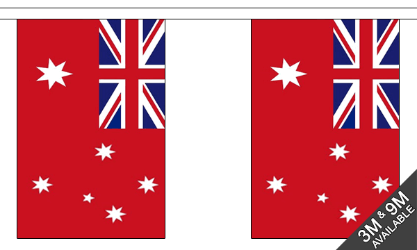 Flagmania Australia Red Ensign Bunting, 9 metre bunting