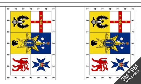 Australia Royal Standard 3 metre bunting, 10 flags - Flagmania