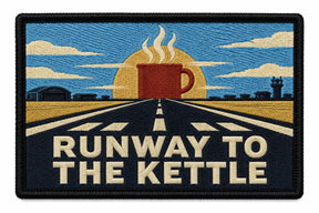 Runway To The Kettle embroidered patch design preview - 120mm