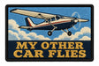My Other Car Flies embroidered patch design preview - 120mm