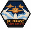 Forecast Flying Biscuits embroidered patch design preview - 120mm