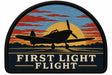 First Light Flight embroidered patch design preview - 110mm