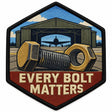 Every Bolt Matters embroidered patch design preview - 110mm