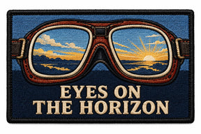Eyes On The Horizon embroidered patch design preview - 120mm