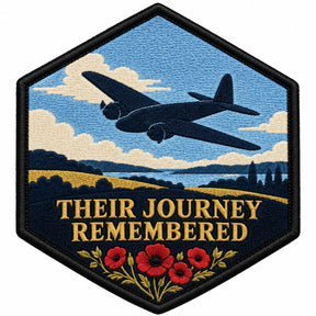 Their Journey Remembered embroidered patch design preview - 120mm