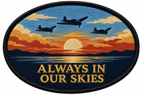 Always In Our Skies embroidered patch design preview - 110mm