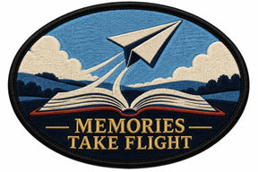 Memories Take Flight embroidered patch design preview - 120mm
