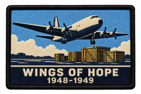 Wings Of Hope 1948 1949 embroidered patch design preview - 130mm