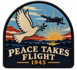 Peace Takes Flight 1945 embroidered patch design preview - 130mm