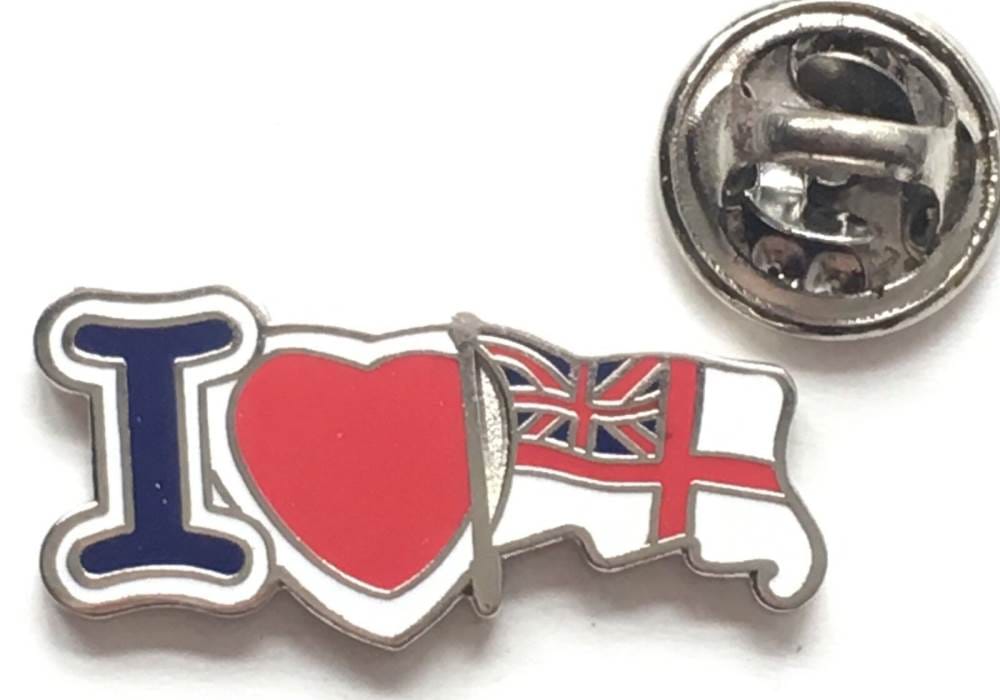 I Love The Royal Navy White Ensign - MOD Military Approved Navy Enamel Pin Badge image 1