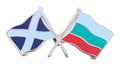 Scotland & Bulgaria Flags Friendship Courtesy Enamel Lapel Pin Badge T1214 image 0