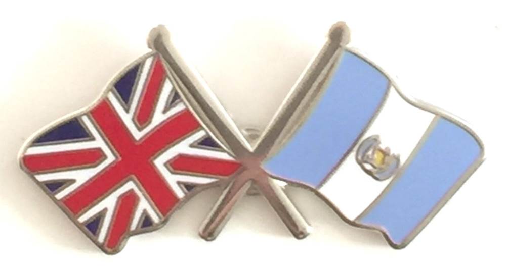 Great Britain & Guatemala Flags Friendship Courtesy Enamel Lapel Pin Badge image 0