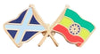 Scotland & Ethiopia Star Flags Friendship Courtesy Enamel Lapel Pin Badge T1259 image 0