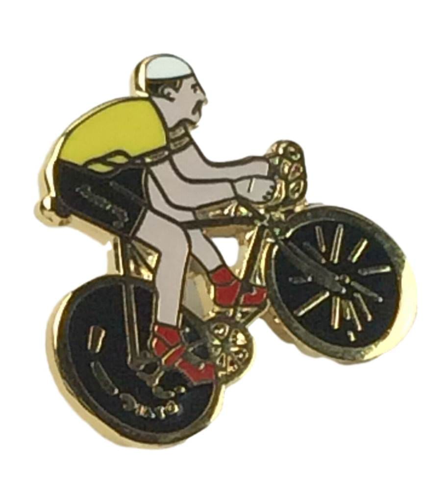Tour De France Overall Leader Yellow Jersey Cycling Biker Enamel Badge image 0