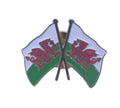 Wales Cymru Friendship Double Flags Enamel Lapel Pin Badge image 0