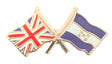 Union Jack & Honduras Flags Friendship Courtesy  enamel Lapel Pin Badge T478 image 0