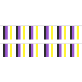 Non-Binary Bunting 3m (10ft) 3 metre bunting, 10 flags - Flagmania