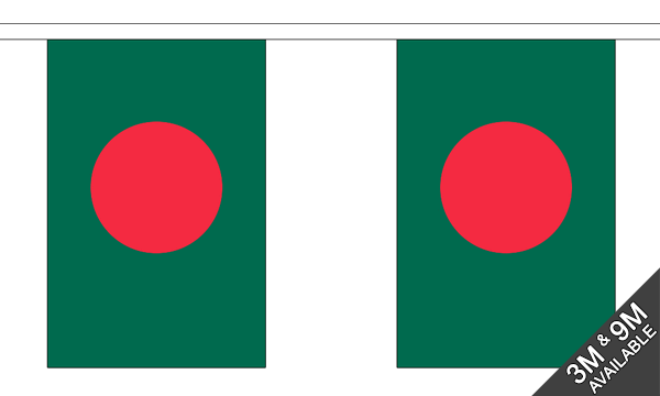 Bangladesh 3 metre bunting, 10 flags - Flagmania