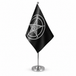 Baphomet Church of Satan satin table flag 9 x 6 inches on telescopic chrome pole and round base