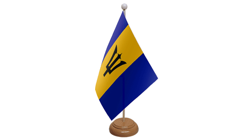 Flagmania Barbados wooden hand flags, 9x6 inch, pack of 12, no bases