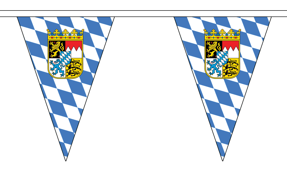 Flagmania Bavaria Crest Triangle Bunting 20 metre bunting