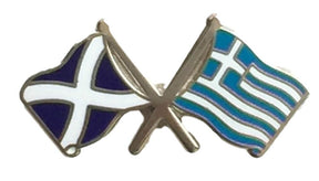 Scotland & Greece Flags Friendship Courtesy Enamel Lapel Pin Badge T934 image 0