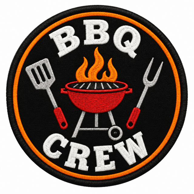 BBQ Crew 80mm embroidered patch