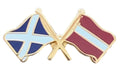 Scotland & Latvia Flags Friendship Courtesy Enamel Lapel Pin Badge T1195 image 0