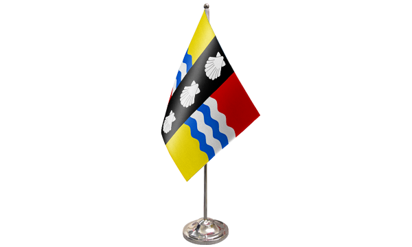 Flagmania Bedfordshire New Wooden Table Flags (9"x6") (12 Pack) 9x6in wooden hand flags, 9x6 inch, pack of 12, no bases