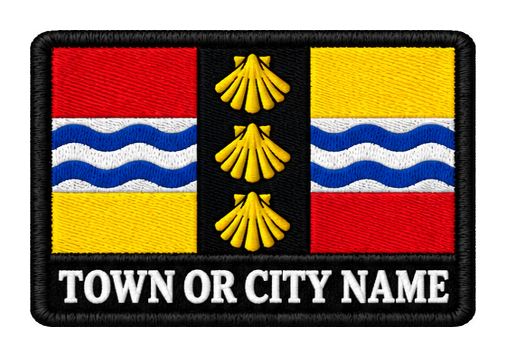 Bedfordshire personalised county patch artwork preview, 90 x 60mm