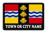 Bedfordshire personalised county patch artwork preview, 90 x 60mm