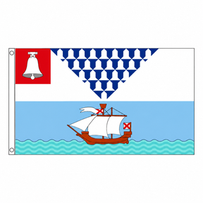Belfast Flag centred on square white background