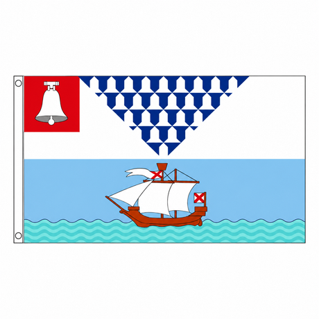 Belfast Flag centred on square white background