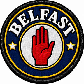 Belfast Red Hand 80mm Embroidered Patch
