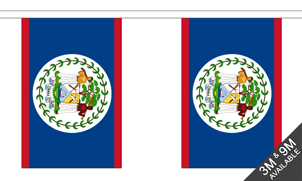 Belize 3 metre bunting, 10 flags - Flagmania