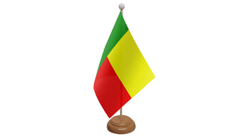 Flagmania Benin wooden hand flags, 9x6 inch, pack of 12, no bases