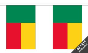Benin 3 metre bunting, 10 flags - Flagmania