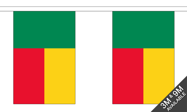 Benin 3 metre bunting, 10 flags - Flagmania