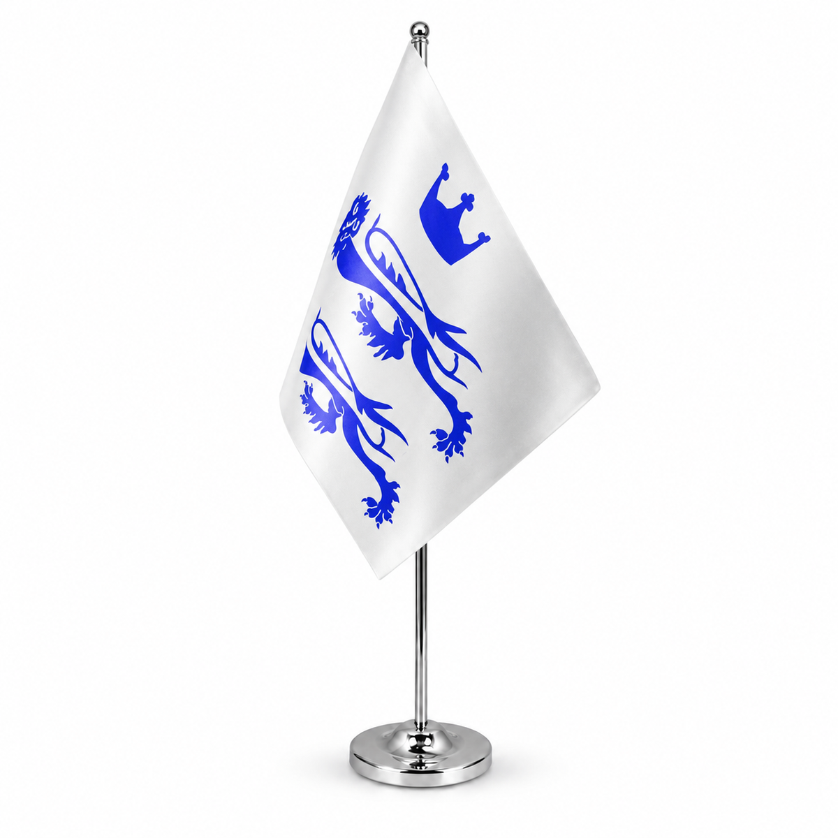 Berkshire Old satin table flag 9 x 6 inches on telescopic chrome pole and round base