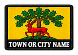 Berkshire personalised county patch artwork preview, 90 x 60mm