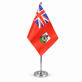 Bermuda satin table flag 9 x 6 inches on telescopic chrome pole and round base