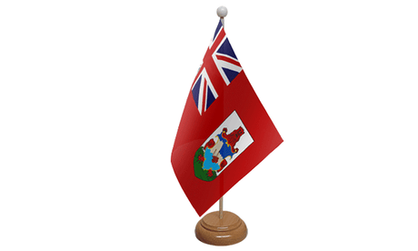 Flagmania Bermuda wooden hand flags, 9x6 inch, pack of 12, no bases