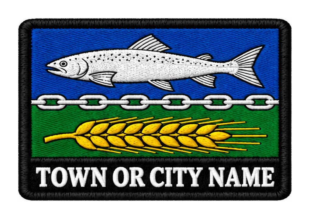 Berwickshire personalised county patch artwork preview, 90 x 60mm