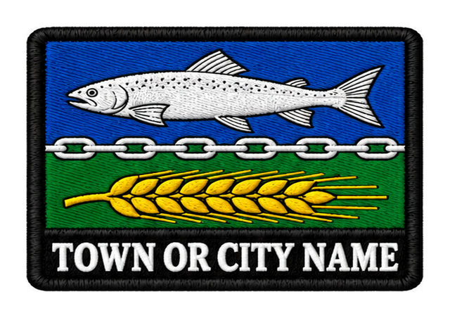 Berwickshire personalised county patch artwork preview, 90 x 60mm