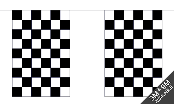 Black and White Check Giant Bunting 18m Flagmania bunting