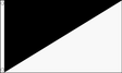 Flagmania Black and White - Diagonally Divided 3ft x 2ft Polyester Flag on white background